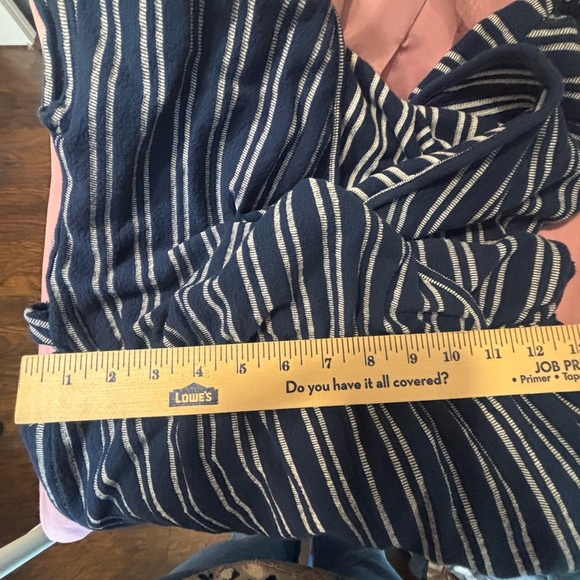 Caution To The Wind Blue and White Striped Blouse - Picture 8 of 8